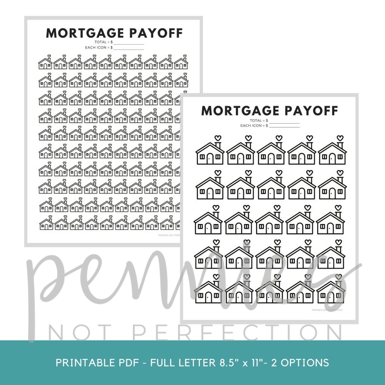 Mortgage Payoff Tracker Printable | Mortgage Debt Payoff Tracker