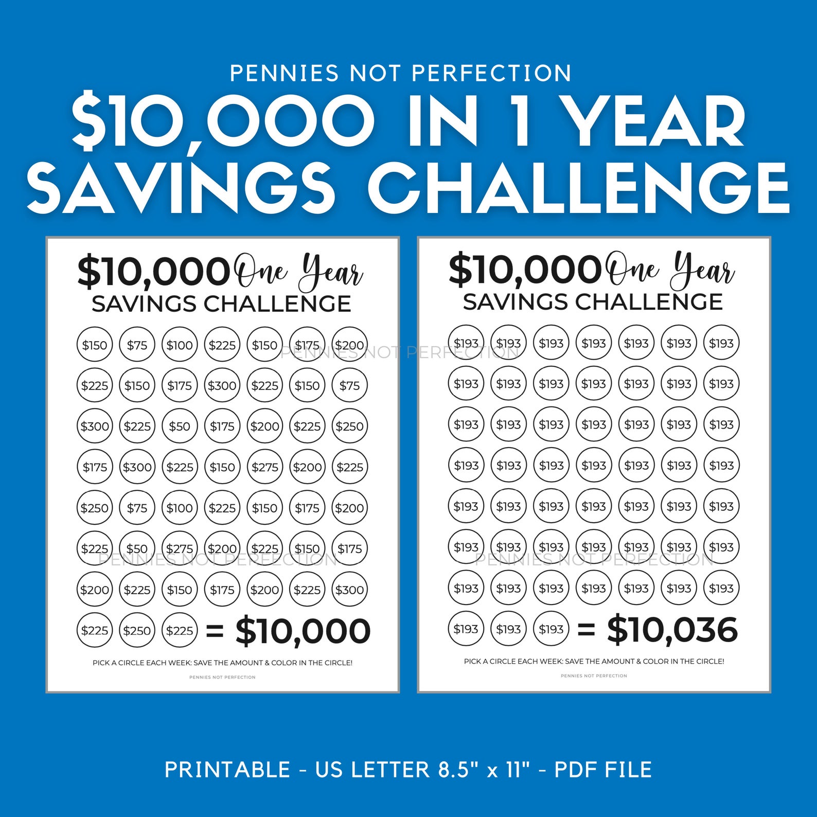 10000 Savings Challenge Printable Customize and Print