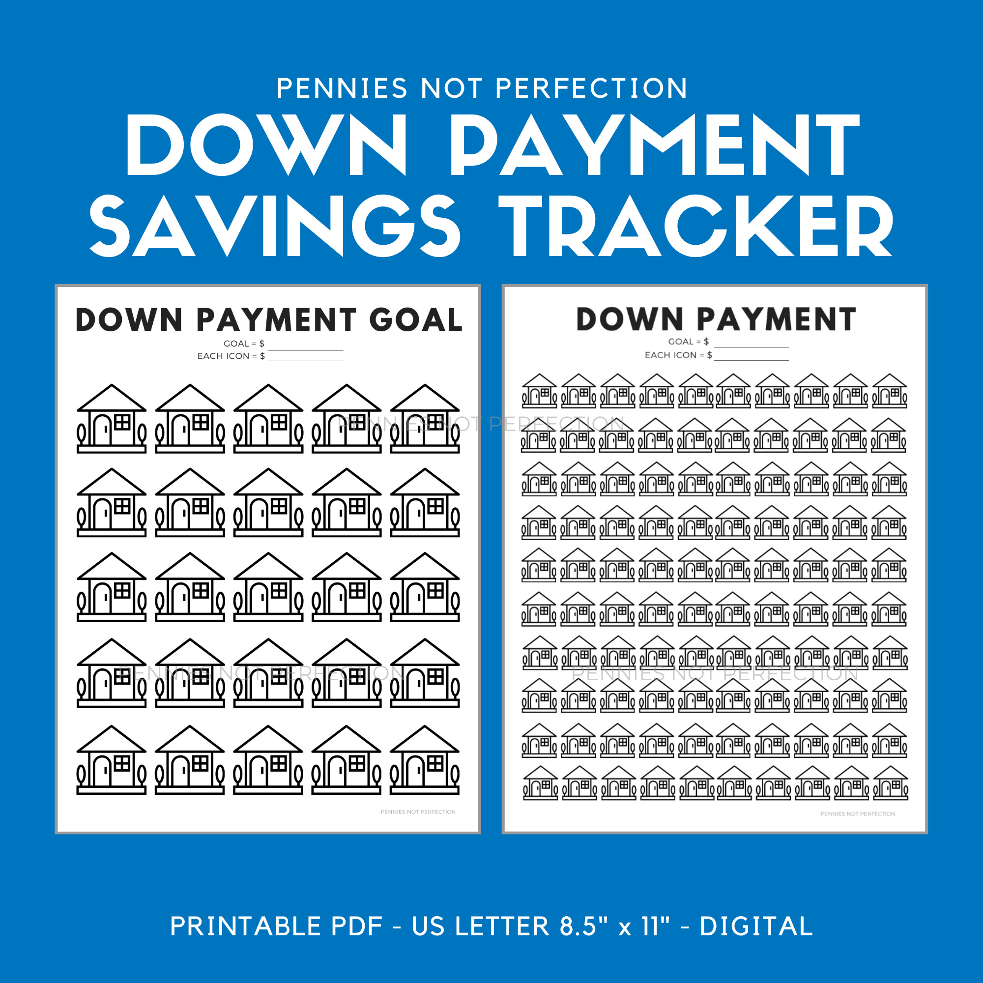 Down Payment Savings Tracker House Down Payment Savings Printable