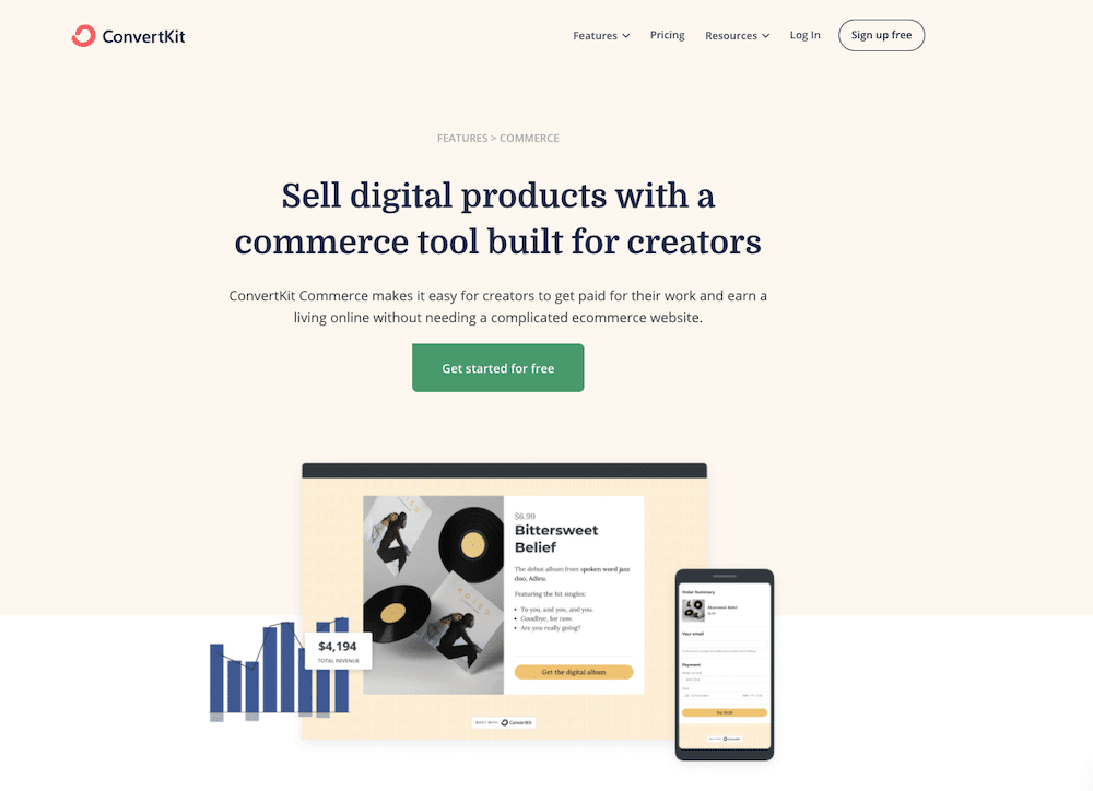 sell digital products with convert kit