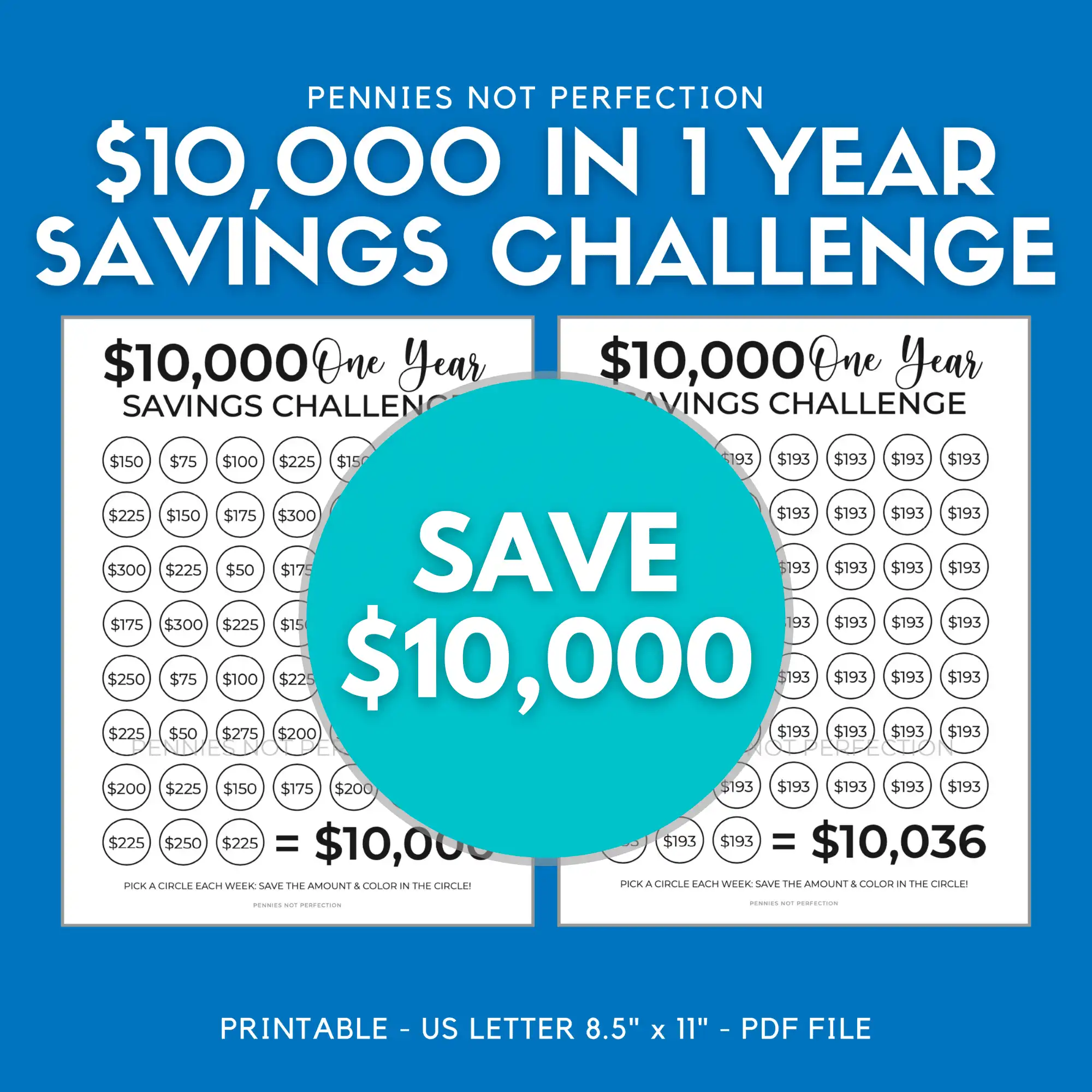 $10,000 Savings Challenge Tracker