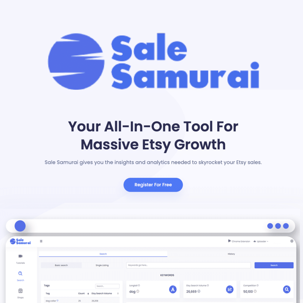 Sale Samurai - Etsy SEO, Analytics, & Keyword Research Software