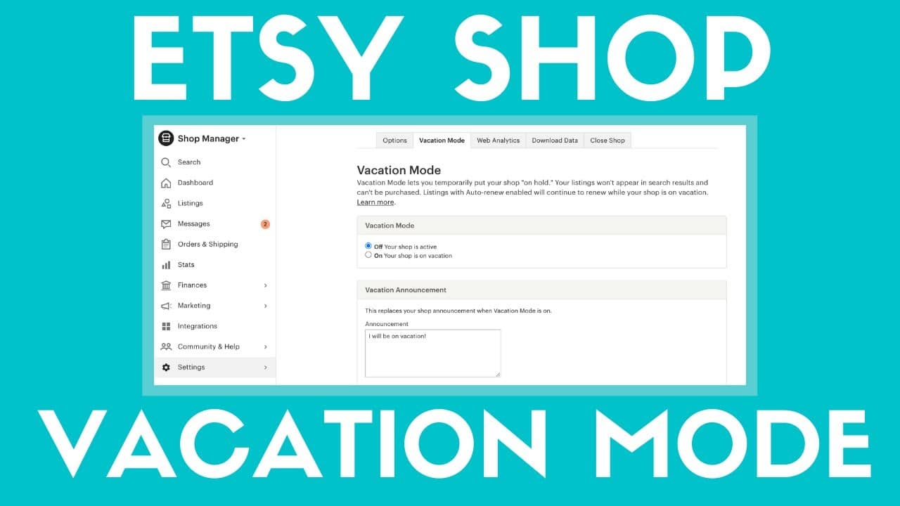 how to put your etsy shop on vacation mode - penniesnotperfection.com