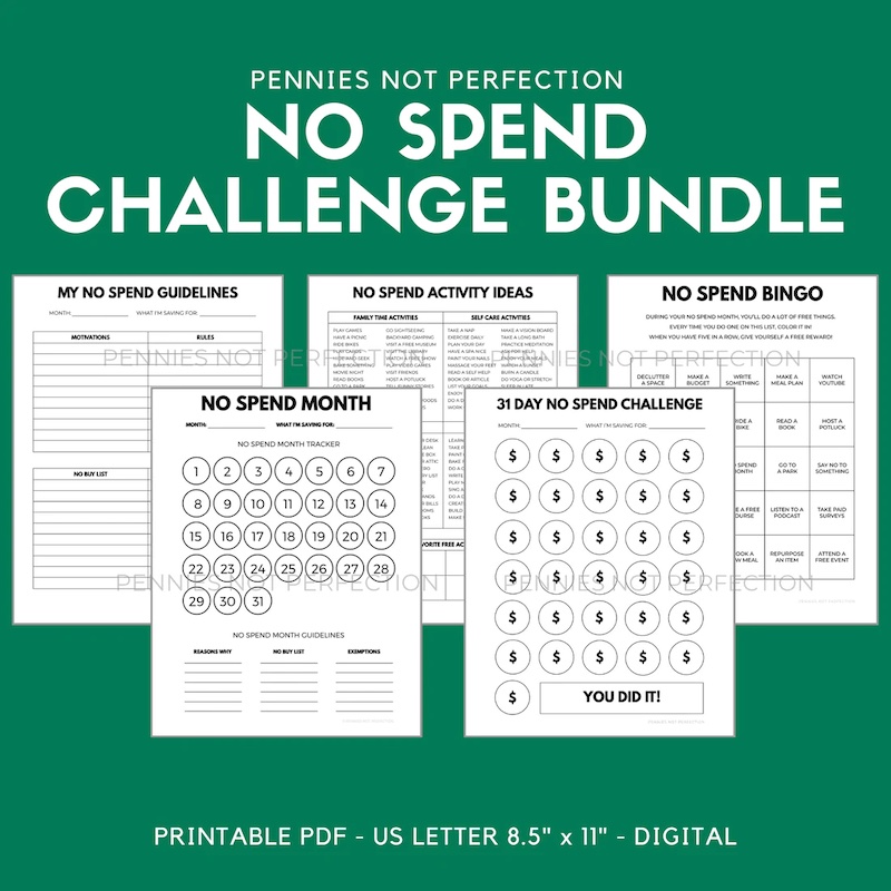 No Spend Challenge Printable Bundle