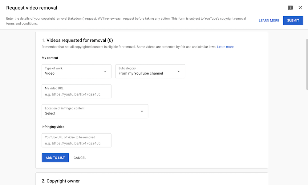 how to remove videos with youtube copyright claim