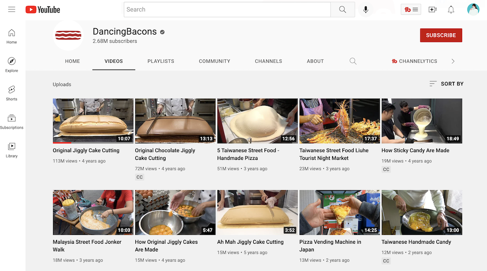 Food Voiceless Faceless YouTube Channel Idea Example